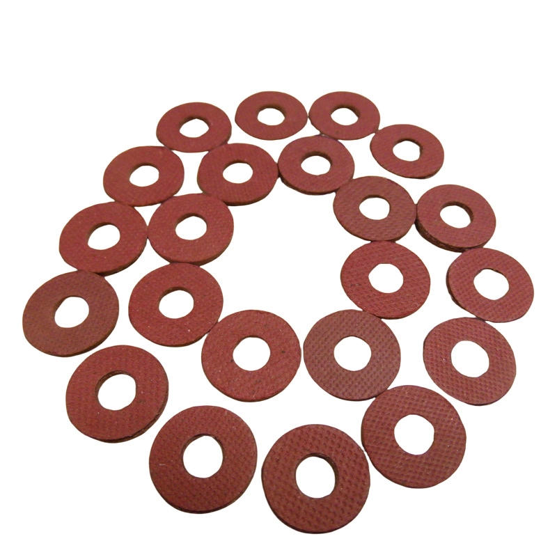 Fish Paper Red Round Hollow Fish Paper Insulation Gaskets Custom Die Cut