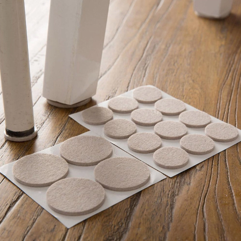 Non-Woven Fabric Pad Beige Round Furniture Leg Felt Pads Self-Adhesive Anti-Scratch