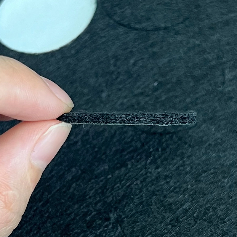 Non-Woven Fabric Pad Thin Black Mini Round Felt Gaskets Custom Thickness