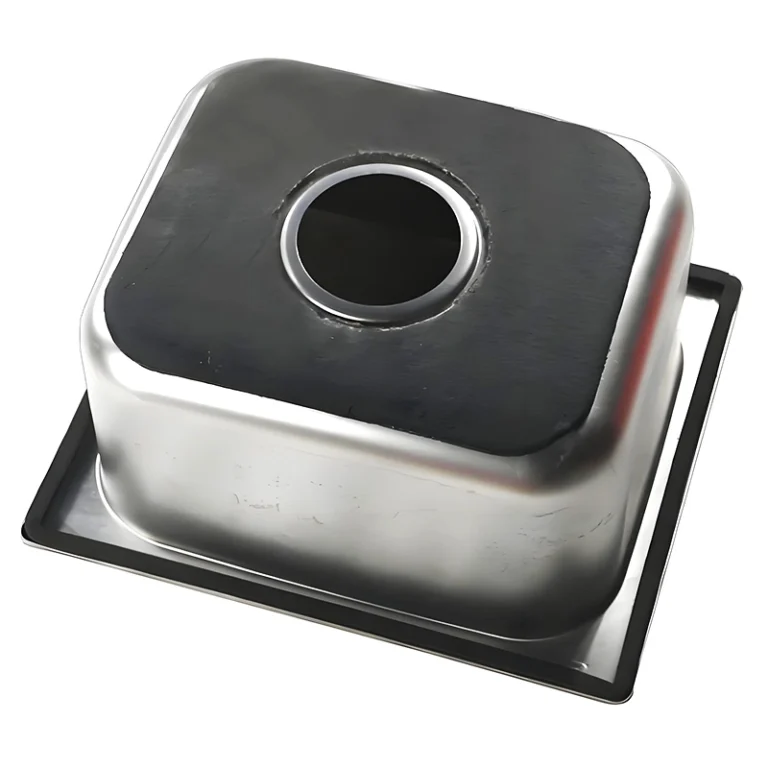 Black square perforated silicone rubber sink silencer mats, shock absorbing rubber liners for kitchen stainless steel sink anti-noise buffer