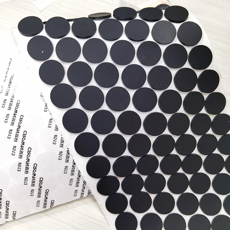 Silicone Pad Large Black Round Self-Adhesive Silicone Shock Absorbing Pads