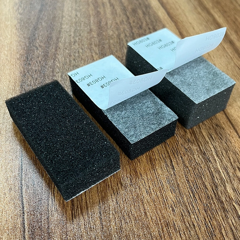 pu sponge pad Black Self-Adhesive Rectangular PU Sponge Blocks
