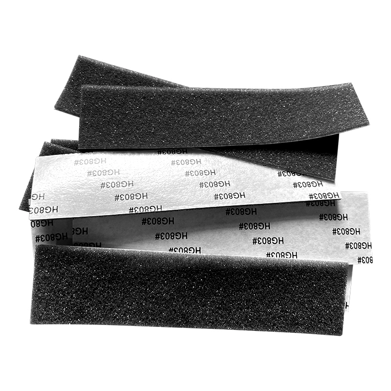pu sponge pad Flexible Curved Black Self-Adhesive PU Sponge Strips