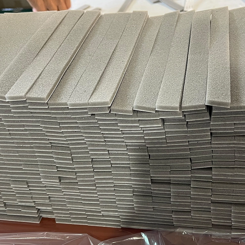 pu sponge pad Light Gray Thin Rectangular PU Sponge Sheets Stack Bulk Stock