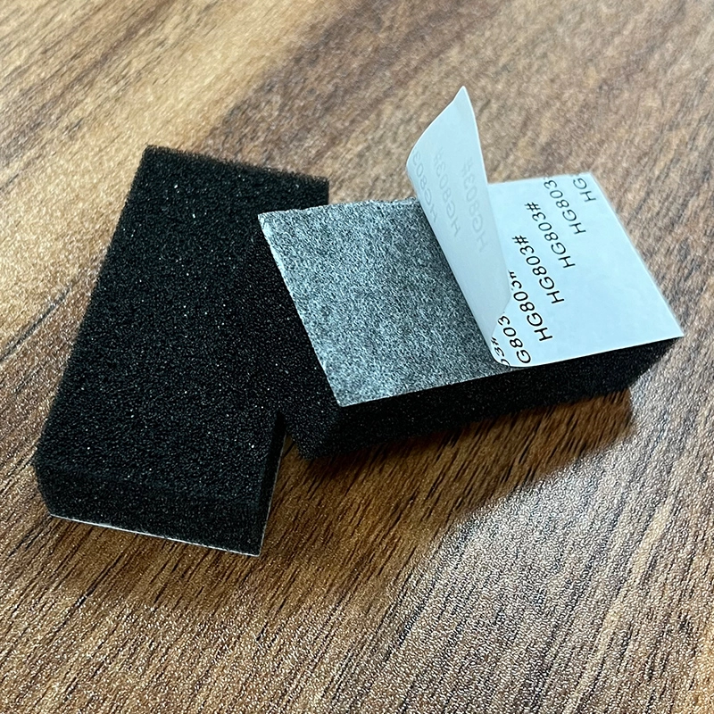 pu sponge pad Single Side Adhesive Black Rectangular PU Sponge Blocks
