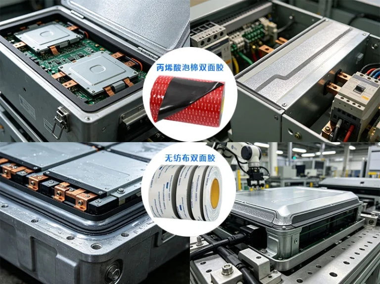 Industrial application scene of acrylic foam double‑sided tape and non‑woven double‑sided tape inside new‑energy electrical equipment