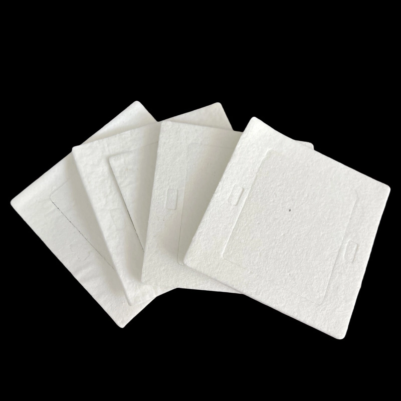 Ceramic fiber socket fireproof pad, square die‑cut insulating fireproof gasket