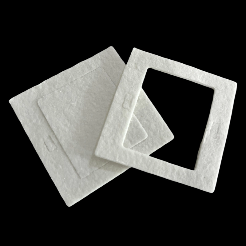 Ceramic fiber socket fireproof pad, square frame‑shaped hollow fireproof insulation gasket