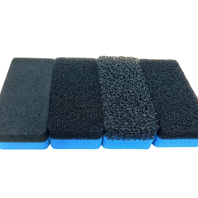Crystal Sponge Eraser, black‑blue multi‑texture rectangular sponge eraser