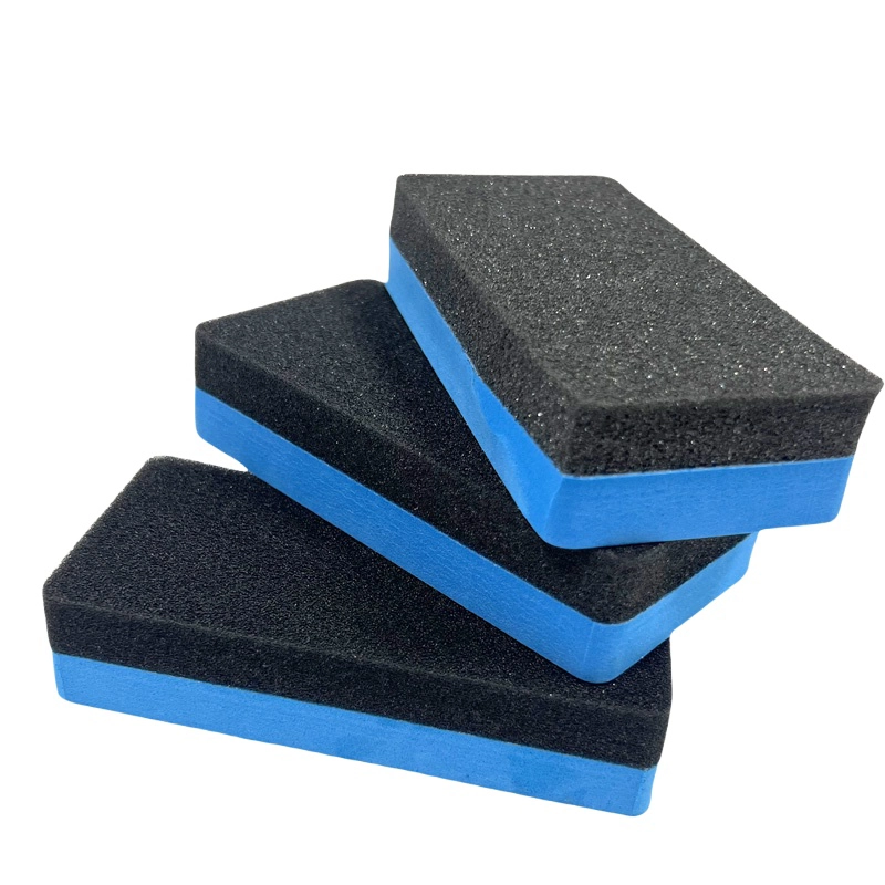 Crystal Sponge Eraser, black‑blue thick rectangular sponge eraser