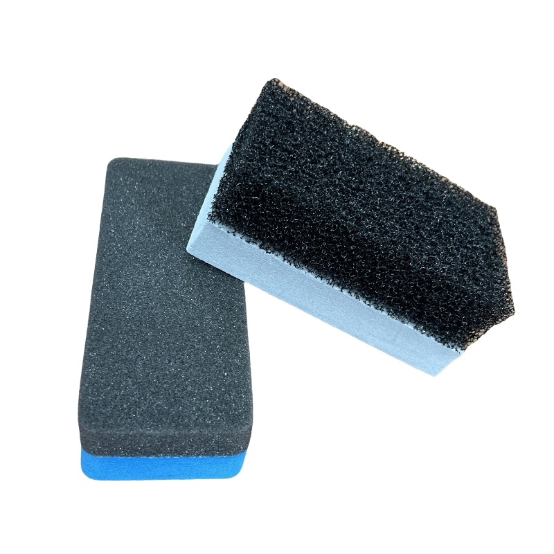 Crystal Sponge Eraser, black‑white‑blue rectangular sponge eraser