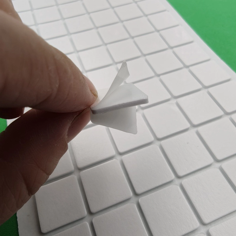 EVA Double‑Sided Tape, white grid‑arranged square die‑cut adhesive pad