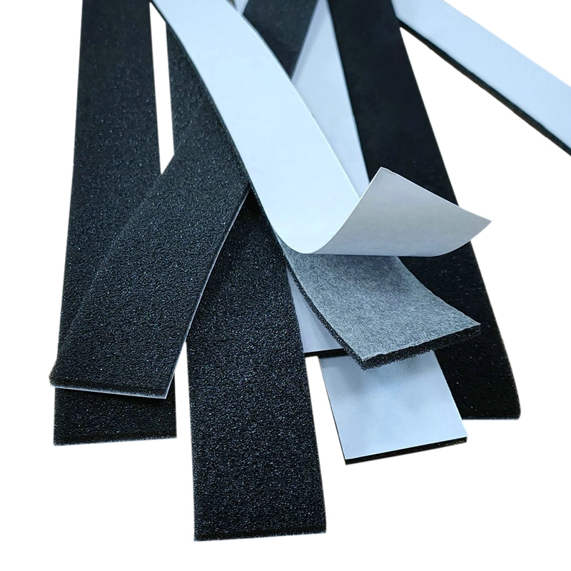 EVA foam strip, black & grey EVA foam strip with white silicone release liner