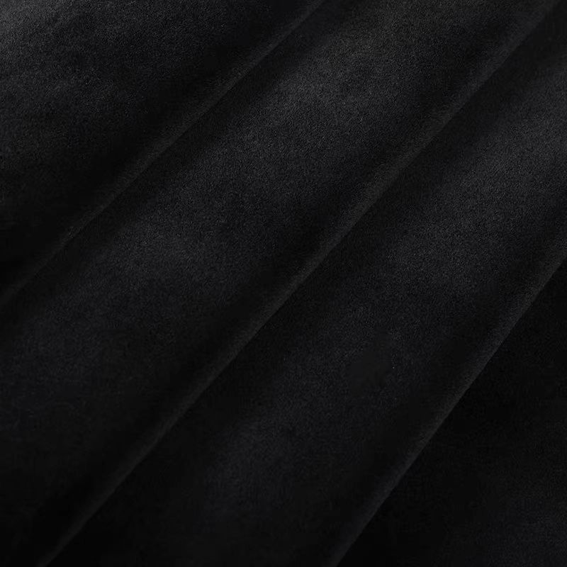 Gauze, pure black suede‑texture gauze fabric