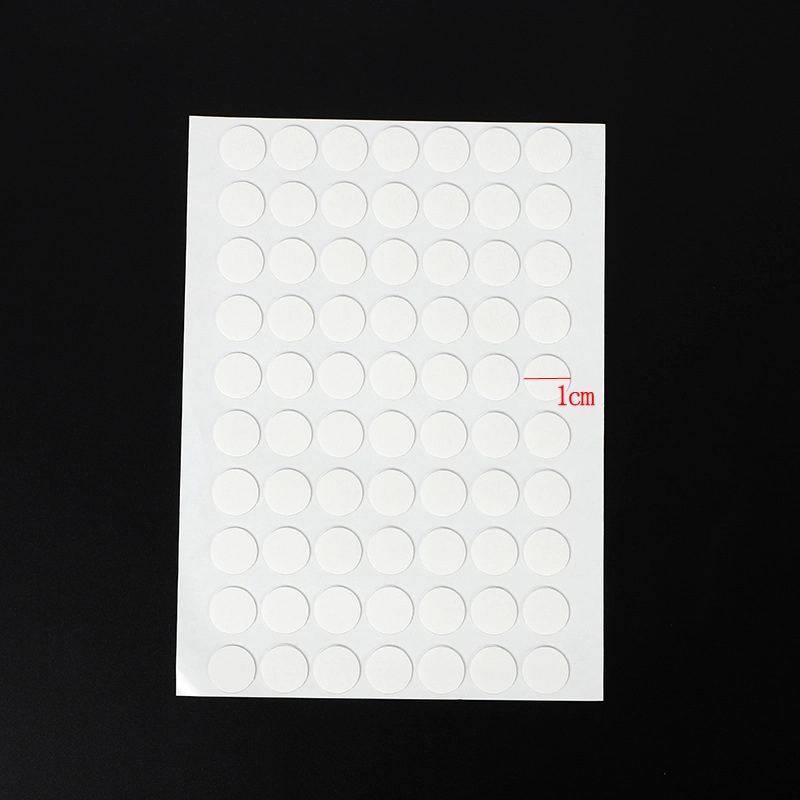 High‑Viscosity Double‑Sided Tape, white round die‑cut adhesive pad