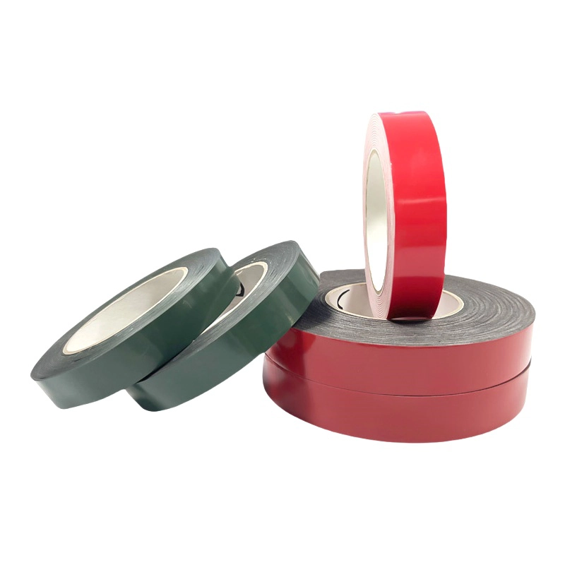 PE Double‑Sided Tape, black PE substrate with assorted single‑color release film, multi‑spec sample set
