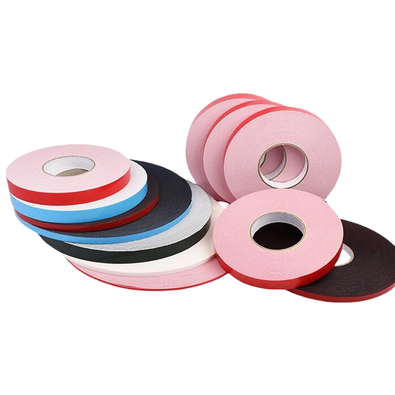 PE Double‑Sided Tape, black PE substrate with multi‑color assorted release film, assorted roll collection