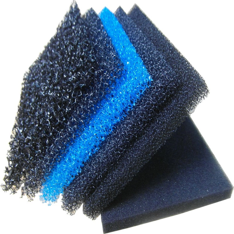 Black and blue polyurethane filter cotton for air filtration treatment