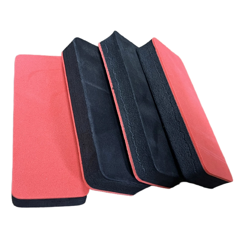 Rubber Sponge Eraser, large flat rectangular red‑black split sponge wiper
