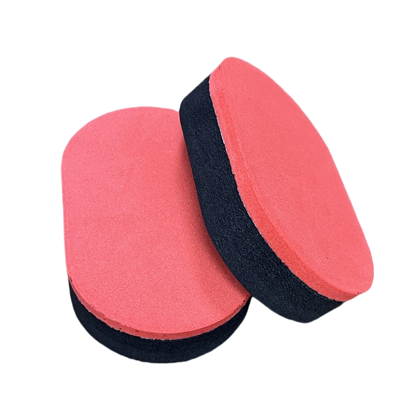 Rubber Sponge Eraser, oval red‑black dual‑color composite sponge eraser