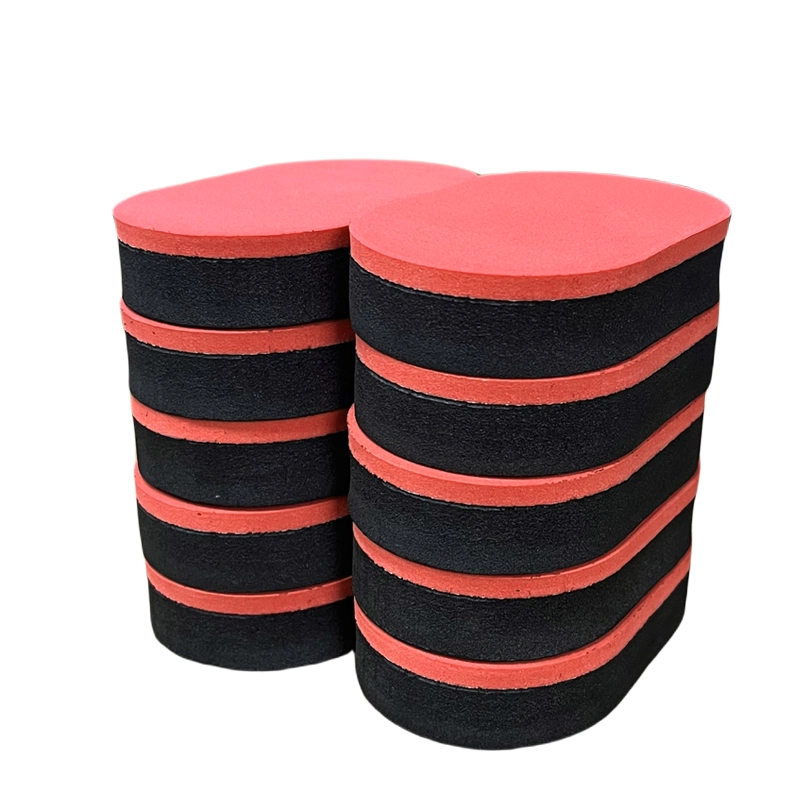 Rubber Sponge Eraser, oval red‑black layered composite sponge eraser