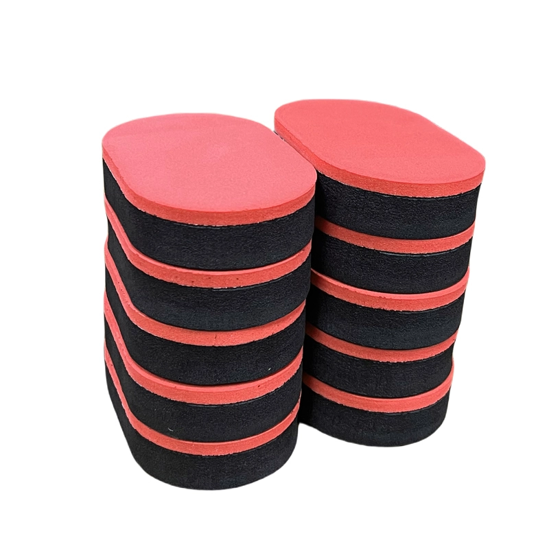 Rubber Sponge Eraser, rounded oval red‑black laminated sponge eraser