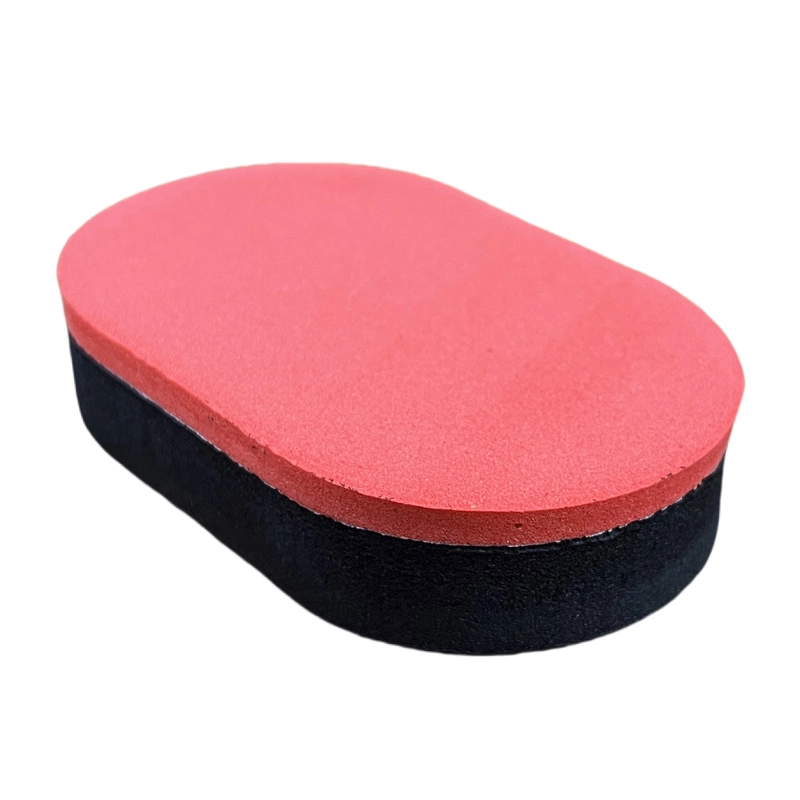Rubber Sponge Eraser, single‑piece oval red‑black layered sponge wiper