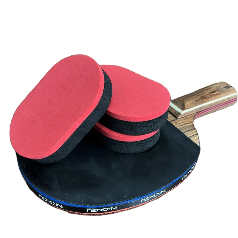 Rubber Sponge Eraser, table tennis accessory oval red‑black composite sponge eraser