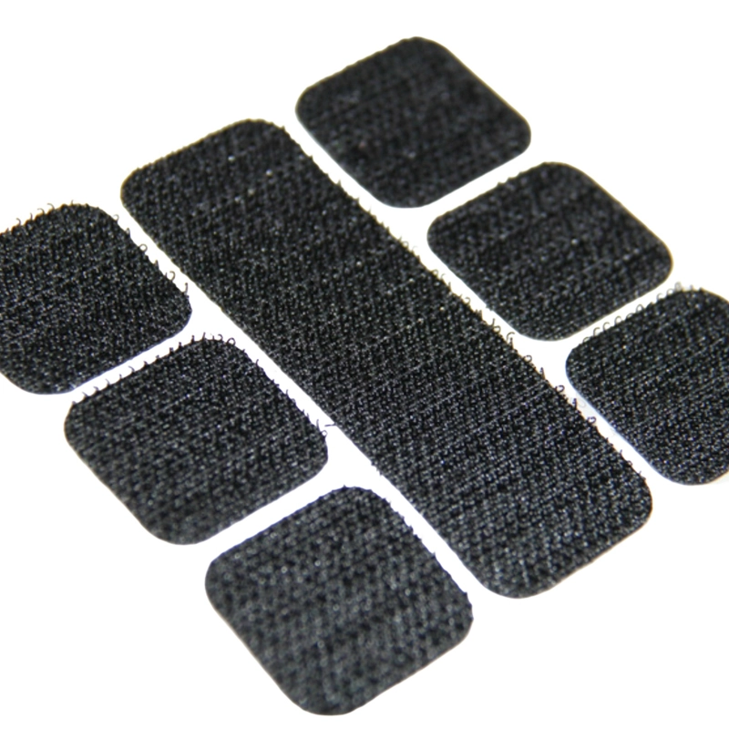 Velcro, black die‑cut velcro sheet pieces