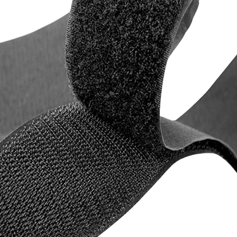Velcro, black hook and loop mated velcro strip