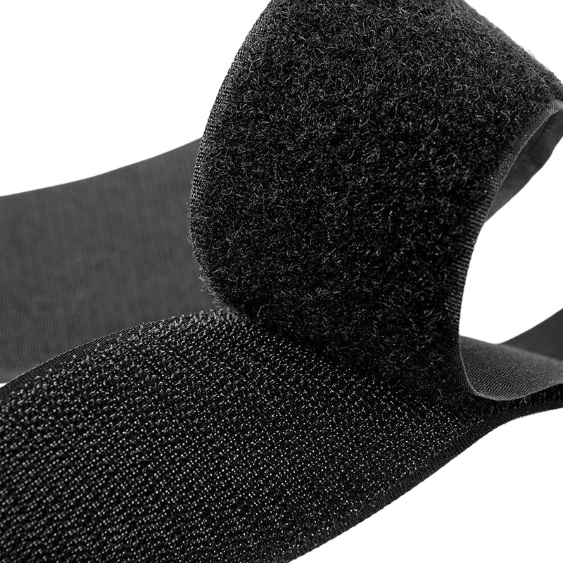Velcro, black thickened hook‑loop velcro strip