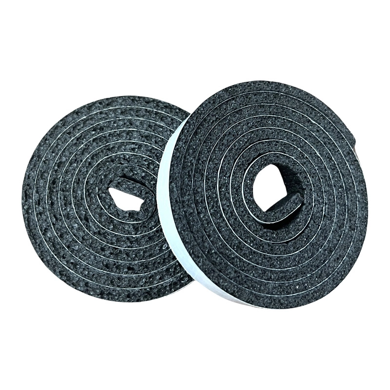 XPE foam strip, black XPE foam strip presenting end‑face aperture feature