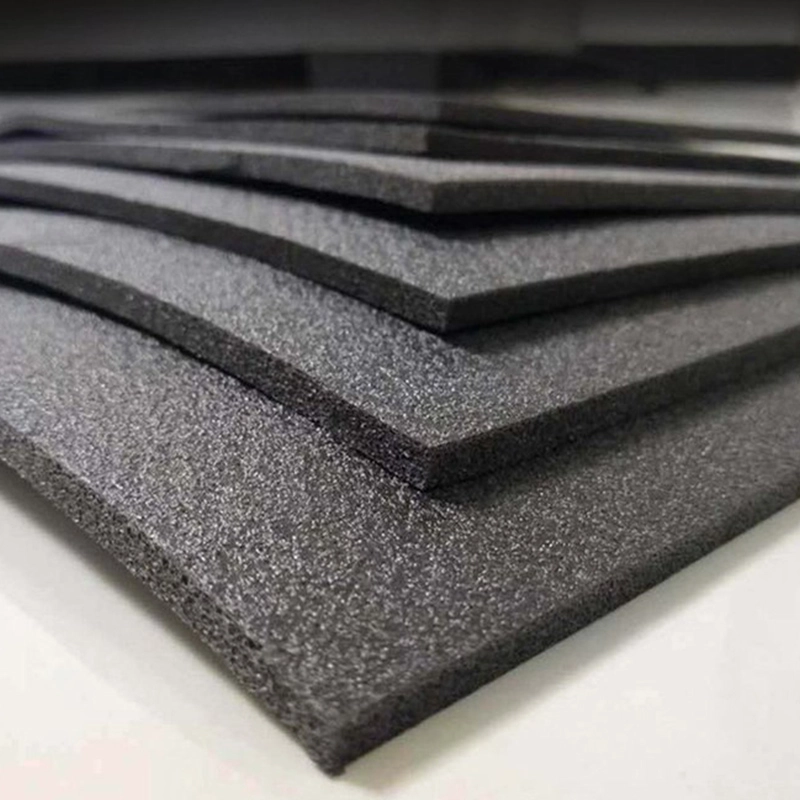 XPE foam strip, flat‑cut black XPE foam sheet sample display